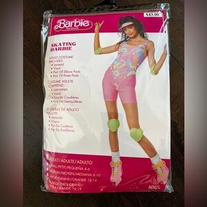 Skating Barbie Costume with Pink and Green elbow and knee pads